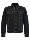 Saint Laurent Oversized Jacket In Dark Blue Black Denim