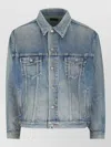Saint Laurent Denim Jacket Collared Design Front Pockets In Blue