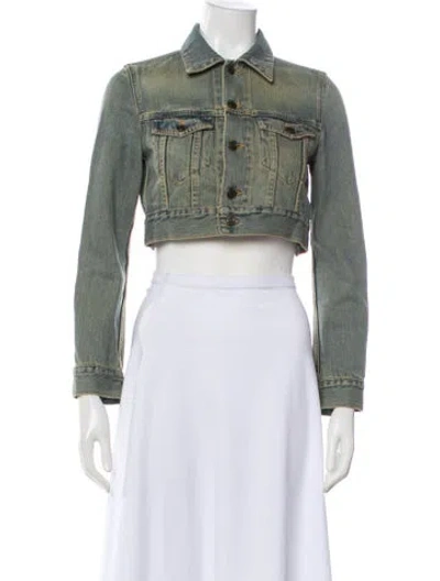 Pre-owned Saint Laurent Denim Jacket In Green