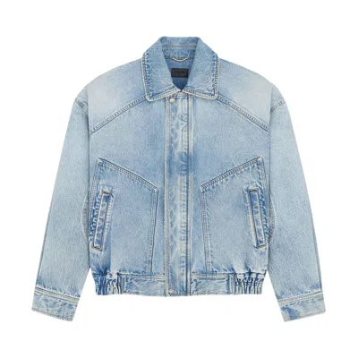 Pre-owned Saint Laurent Denim Jacket 'south Blue' | Women's Size 36