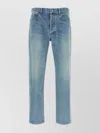 Saint Laurent Stonewashed Distressed Straight Jeans