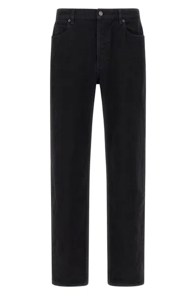 Saint Laurent Denim Jeans With Belt Loops And Five-pocket Design In Black