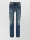 SAINT LAURENT DENIM JEANS WITH BACK POCKETS AND CONTRAST STITCHING