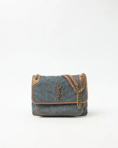 Saint Laurent Denim Medium Niki Chain Shoulder Bag