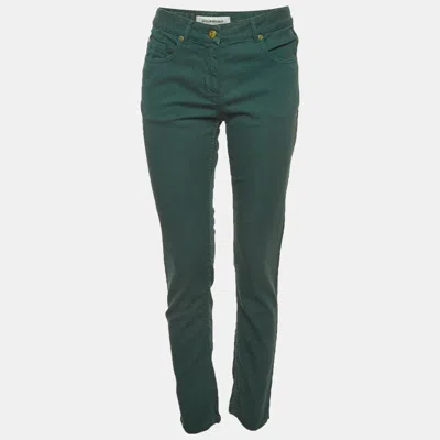 Pre-owned Saint Laurent Denim Mid Rise Jeans M/waist 29" In Green