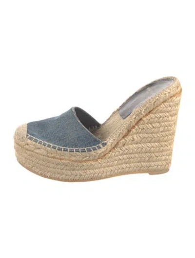 Pre-owned Saint Laurent Denim Mules