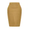 Saint Laurent Rear-slit Cotton Midi Skirt In Yellow