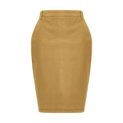 Saint Laurent Denim Pencil Skirt In Multi