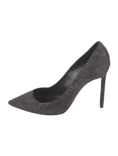 Pre-owned Saint Laurent Denim Pumps In Black