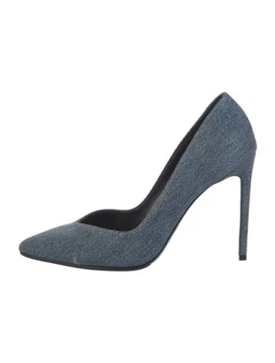 Pre-owned Saint Laurent Denim Pumps In Blue