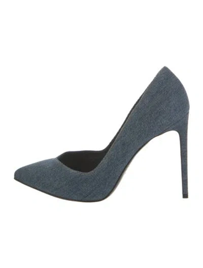 Pre-owned Saint Laurent Denim Pumps In Blue