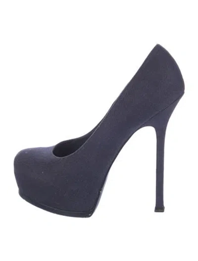 Pre-owned Saint Laurent Denim Pumps In Blue