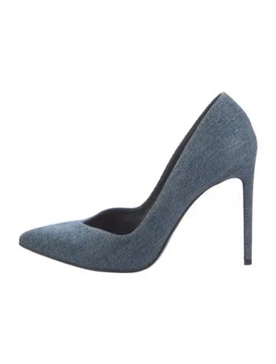 Pre-owned Saint Laurent Denim Pumps In Blue