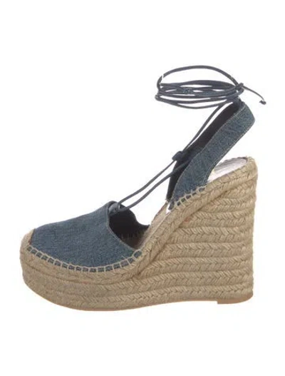 Pre-owned Saint Laurent Denim Pumps In Blue