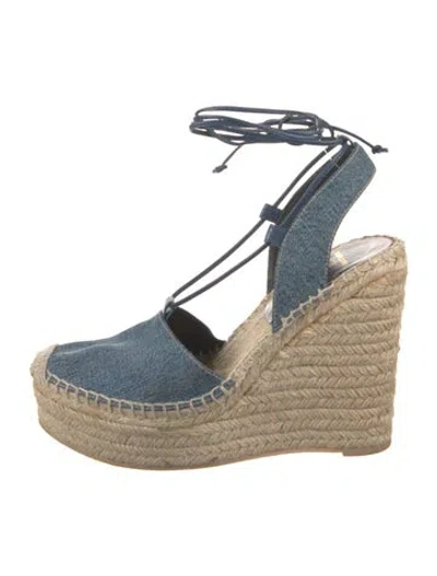 Pre-owned Saint Laurent Denim Pumps In Blue