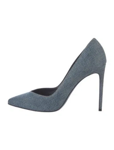Pre-owned Saint Laurent Denim Pumps In Blue