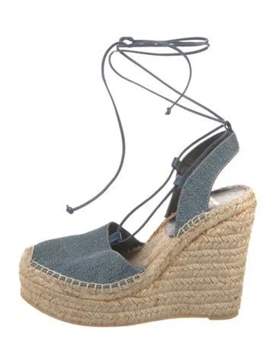 Pre-owned Saint Laurent Denim Pumps In Blue