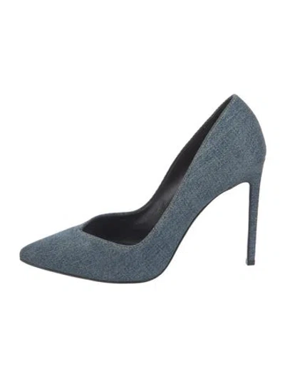 Pre-owned Saint Laurent Denim Pumps In Blue