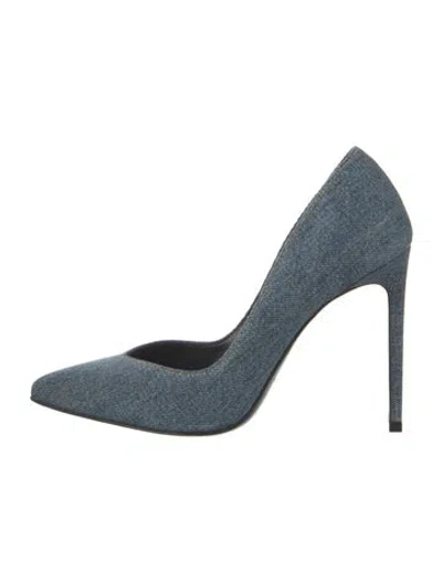 Pre-owned Saint Laurent Denim Pumps In Blue