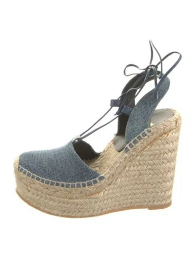 Pre-owned Saint Laurent Denim Pumps In Blue