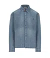 Saint Laurent Cassandre' Blue Cotton Shirt In Blue