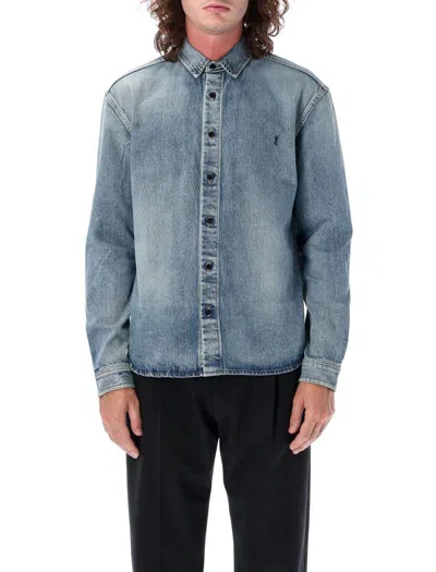 Saint Laurent Denim Shirt In Blue