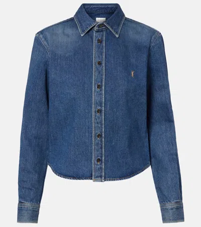 Saint Laurent Denim Shirt In Blue