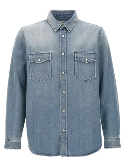 Saint Laurent Denim Shirt Shirt, Blouse In Blue