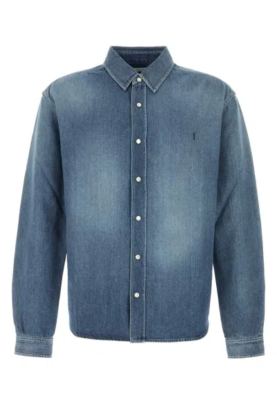 Saint Laurent Denim Shirt In Blue