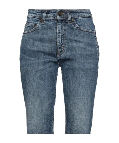 Saint Laurent Denim Shorts In Blue