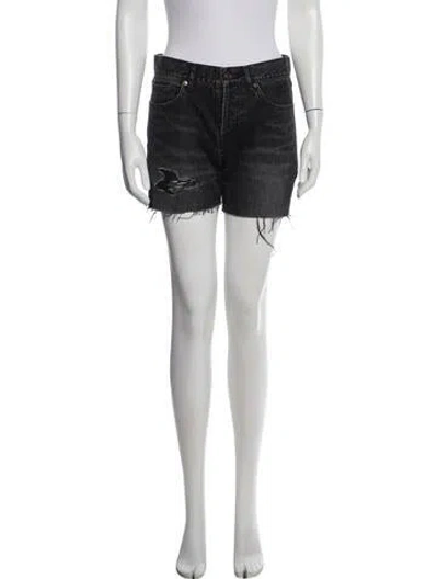Pre-owned Saint Laurent Denim Shorts In Gray