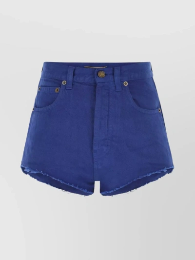 Saint Laurent Denim Shorts In Blue