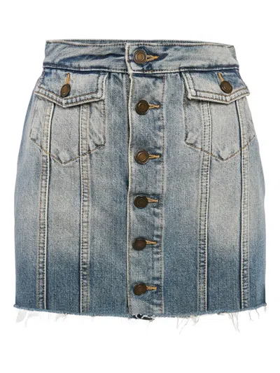 Pre-owned Saint Laurent Denim Skirt In Blue