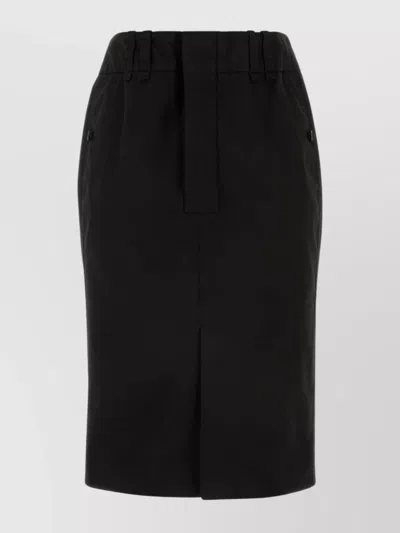 Saint Laurent Denim Skirt In Black