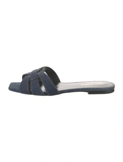 Pre-owned Saint Laurent Denim Slides In Blue