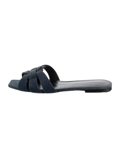 Pre-owned Saint Laurent Denim Slides In Blue