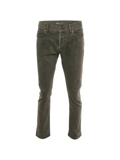 Pre-owned Saint Laurent Denim Straight-leg Jeans In Gray