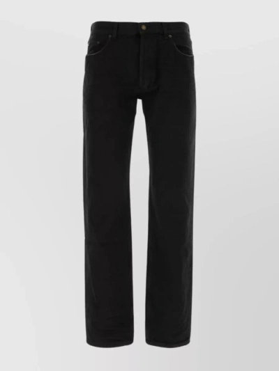 Saint Laurent Denim Trousers With Belt Loops And Back Pockets In Black