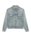 Saint Laurent Structured Denim Trucker Jacket With Pockets In Gray