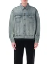 Saint Laurent Structured Denim Trucker Jacket With Pockets