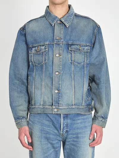 Saint Laurent Denim Trucker Jacket In Blue