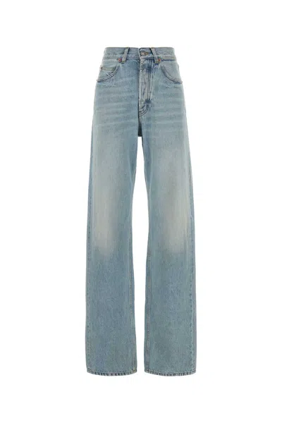 Saint Laurent Denim Wide-leg Jeans In Michiganblue
