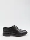 Saint Laurent Smooth Leather Linen Derbies Shoes In Black