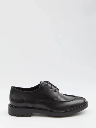 Saint Laurent Derby Lino In Smooth Leather In Black