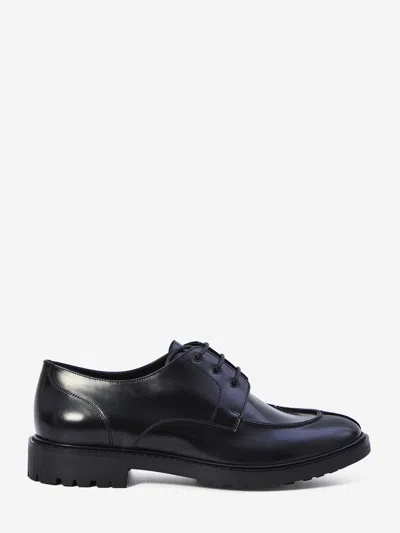 Saint Laurent Derby Lino In Smooth Leather In Black