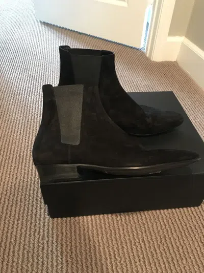 Pre-owned Saint Laurent Devon Chelsea Boots - Hedi Slimane Slp In Black