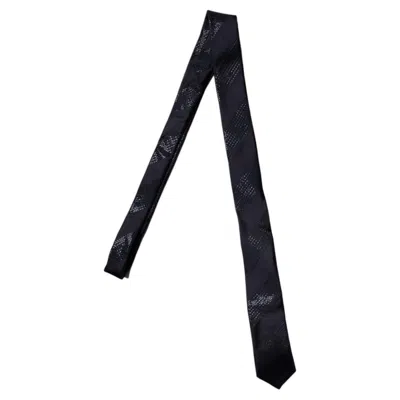 Pre-owned Saint Laurent , Diagonal Black Striped Shiny Tie