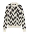 Saint Laurent Diagonal Pattern Crew Neck Jumper In Black