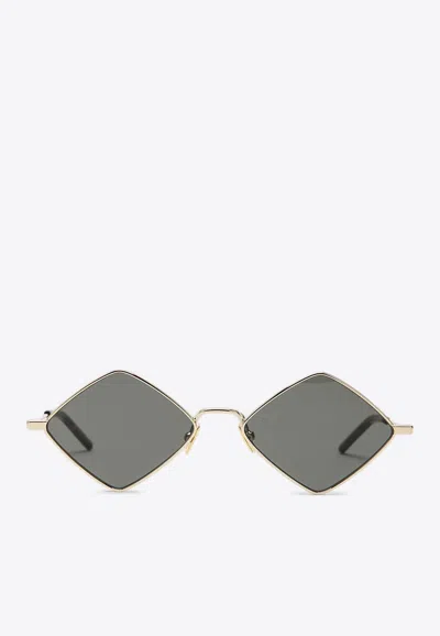Saint Laurent Diamond Gold Sunglasses Women In Silver