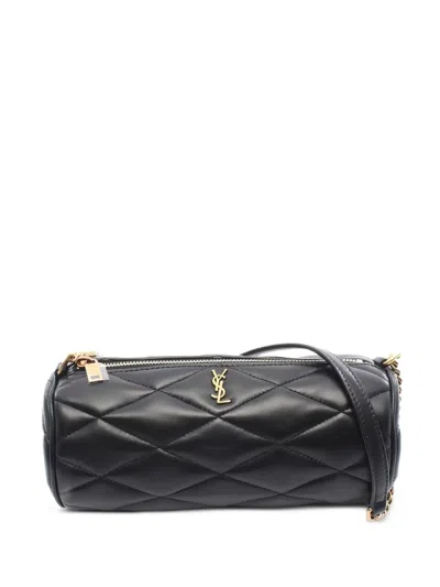 Pre-owned Saint Laurent Diamond-quilted Shoulder Bag In Black